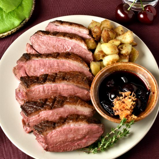Duck Breast with Cherry Sauce