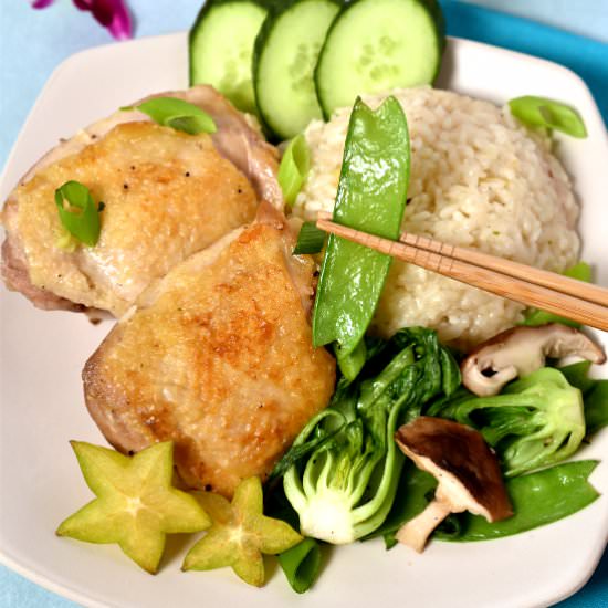Hainanese Inspired Chicken Rice