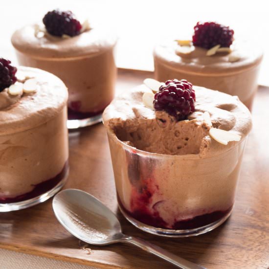 Blackberry and Almond Chocolate Mousse