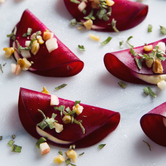 Raw Beet Ravioli