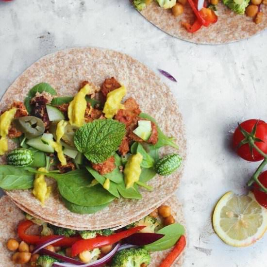 Vegan Tacos with a Mango Sauce