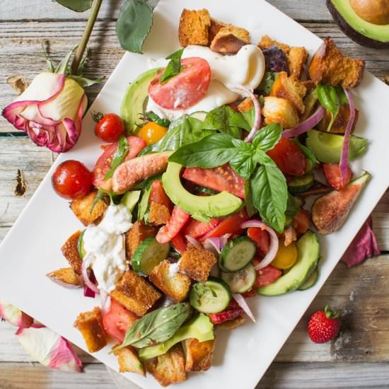 Late Summer Panzanella Style Salad