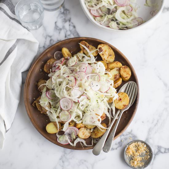 New potato salad with fennel