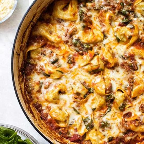 One-Pan Baked Tortellini