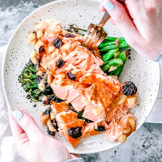 Salmon + Apple Cranberry Sauce