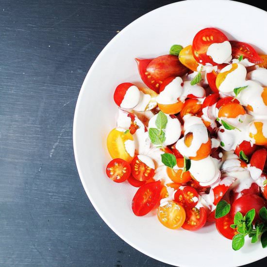 Tomato Salad with Garlic Dressing
