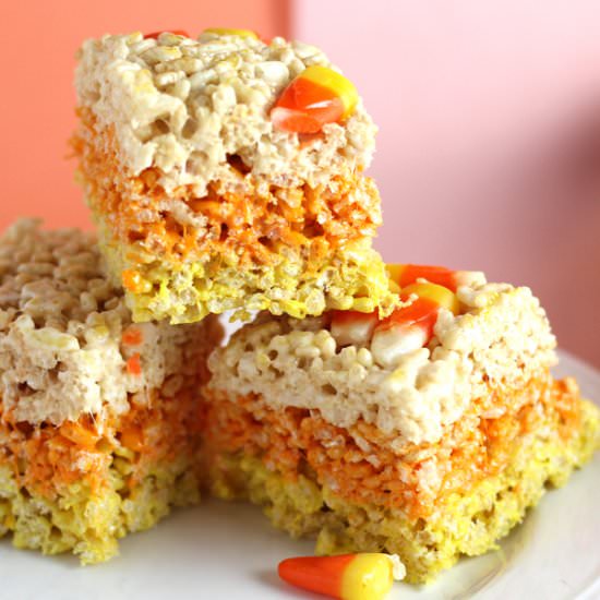 Candy Corn Rice Krispie Treats