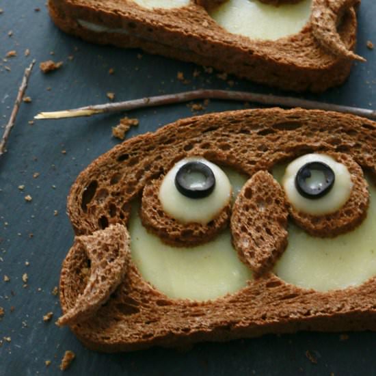 Owl Grilled Cheese Sandwiches