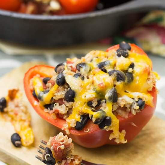 Tex Mex Quinoa Stuffed Bell Peppers