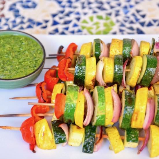 Vegetables Kebabs with Chimichurri