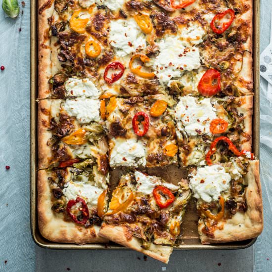 Sicilian-Style Pizza w/ Sprouts