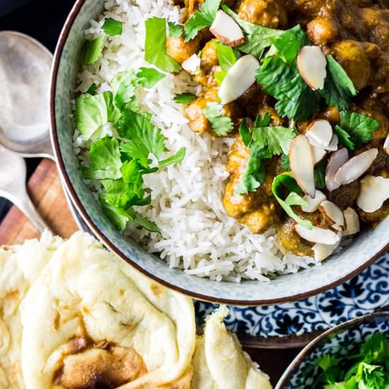 Mushroom Korma with Chickpeas