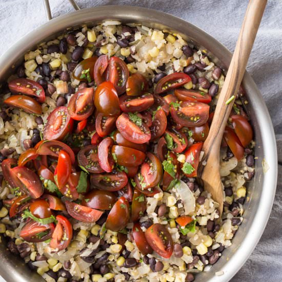 Cauliflower Rice and Black Beans