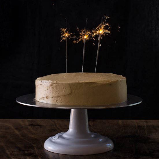 Peach, Bourbon & Brown Sugar Cake