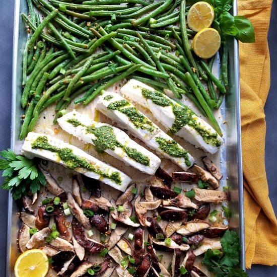Sheet Pan Roasted Halibut