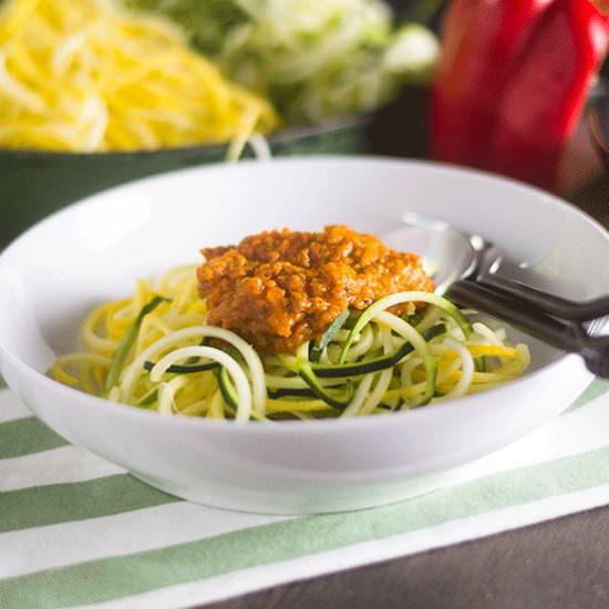 Roasted Red Pepper Zoodles