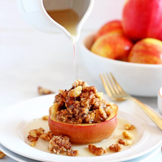 Twice Baked Maple Pecan Apple