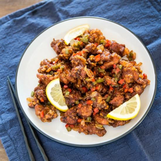 korean spicy garlic fried chicken
