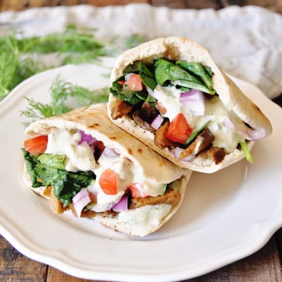 Vegan Seitan Pita Pockets