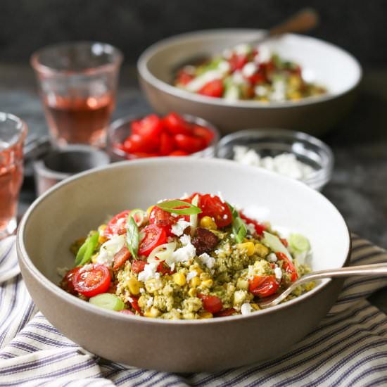 Cauliflower Rice Bowls w/Pesto