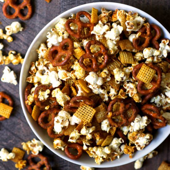 Honey Mustard Popcorn Snack Mix