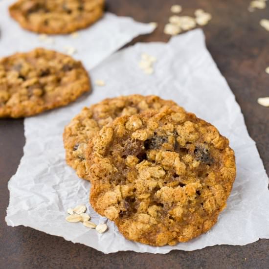 Whole Wheat Oatmeal Raisin Cookies