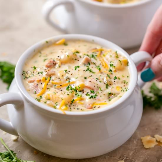 Slow Cooker Cheesy Ham Chowder