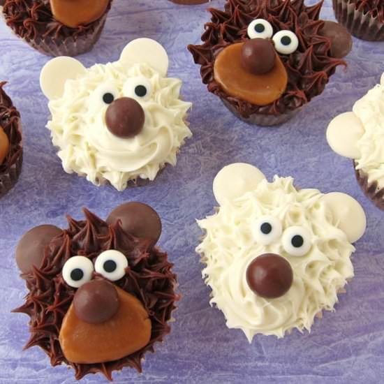Teddy Bear & Polar Bear Cupcakes