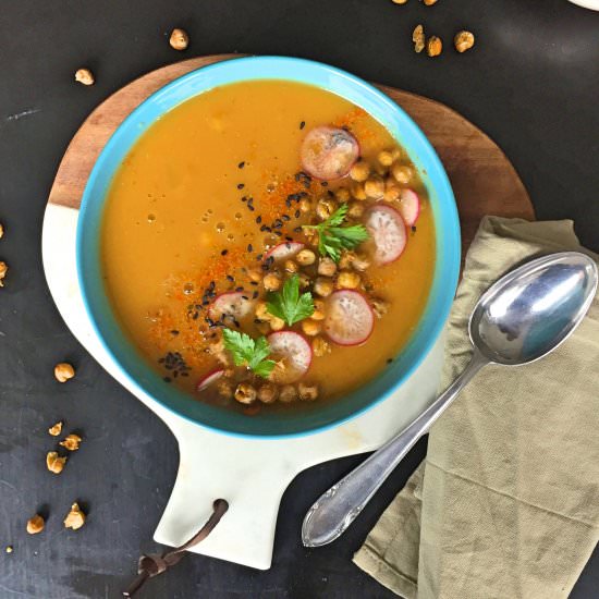 Vegan sweet potato and fennel soup