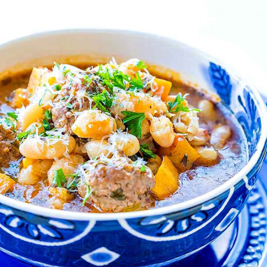 White Bean Soup with Meatballs