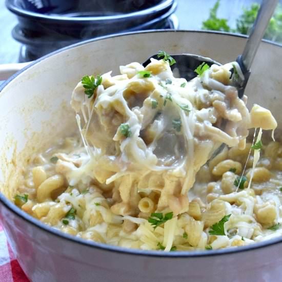 White Chicken Chili Mac & Cheese