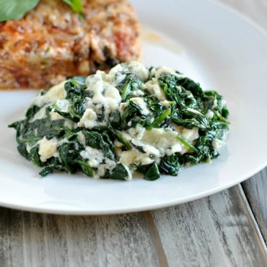 Cheesy Garlic Creamed Spinach