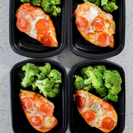 Low Carb Pizza Chicken Meal Prep