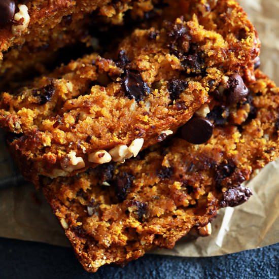 Chocolate Chip Walnut Pumpkin Bread