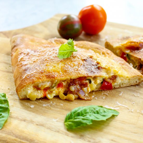 Summer Calzones with Corn and Bacon