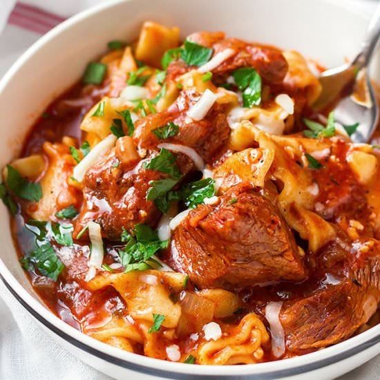 Instant Pot Beef Pasta Soup