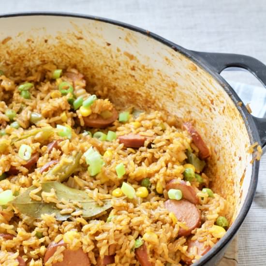 One Pot Smoked Sausage Jambalaya