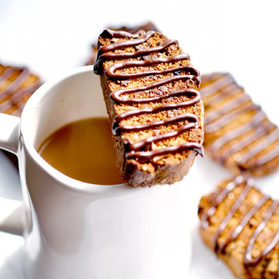 Chocolate Honey-Almond Biscotti