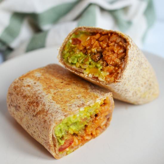 Basic Beef Burrito & Mexican Rice