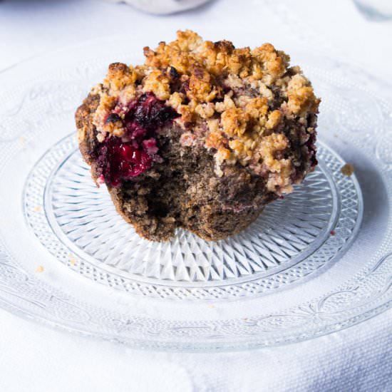 V & GF Blackberry Buckwheat Muffins