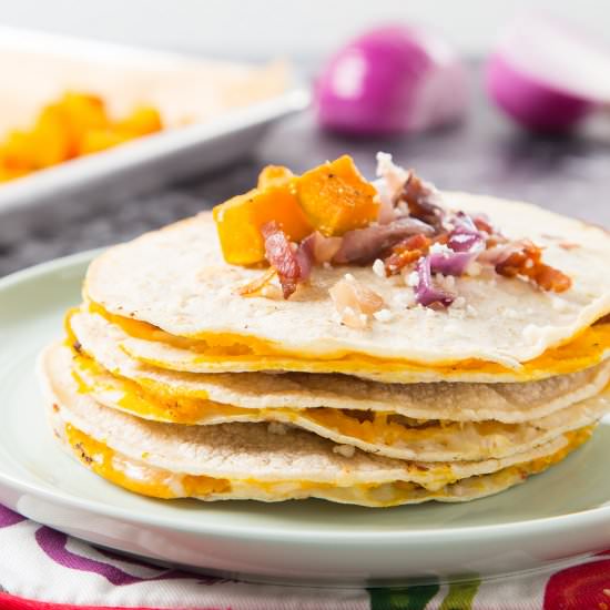 Kabocha Squash and Bacon Mulitas