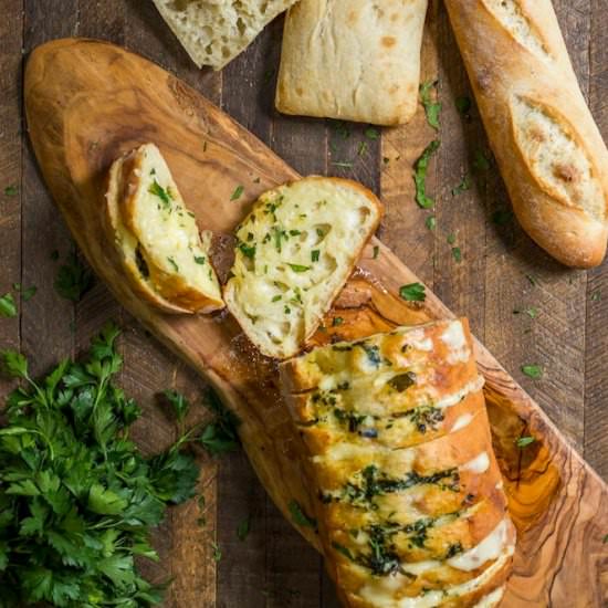 Cheesy Bread with Herbed Butter