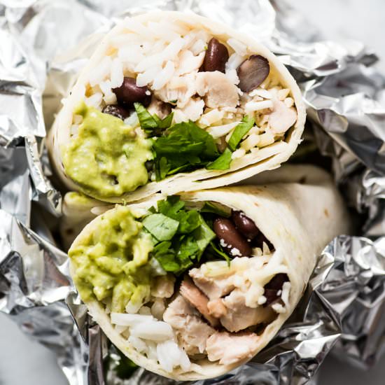 Roasted Poblano Chicken Burritos