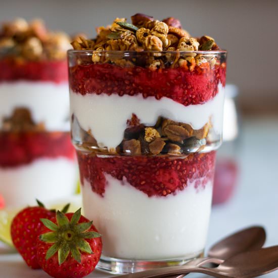 Strawberry Lime Yoghurt Parfaits