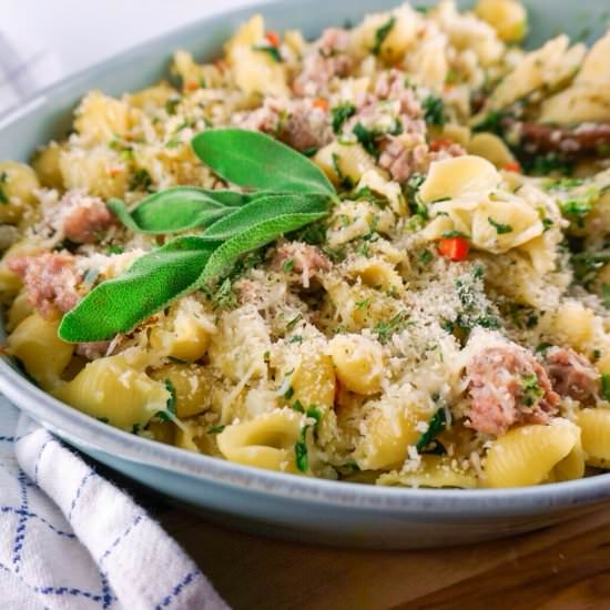 Spinach Alfredo Pasta Shells
