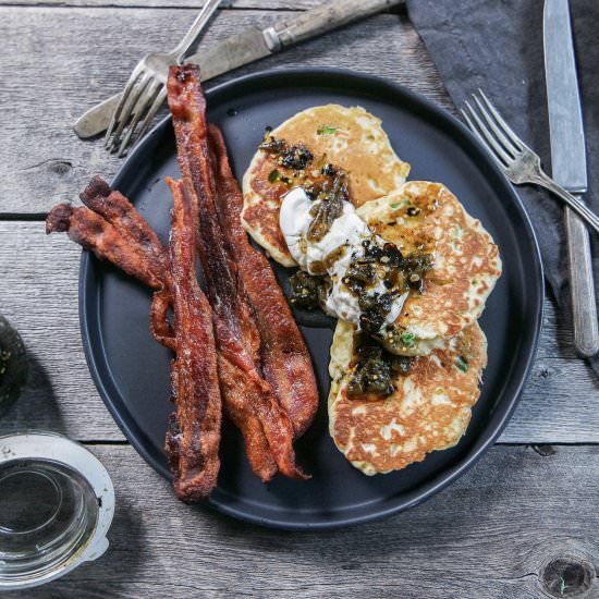Savory Cheddar & Corn Pancakes