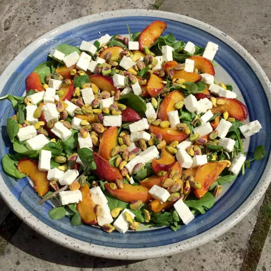 Peach, Feta & Pistachio Salad