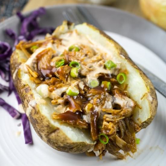 BBQ Jackfruit Baked Potatoes