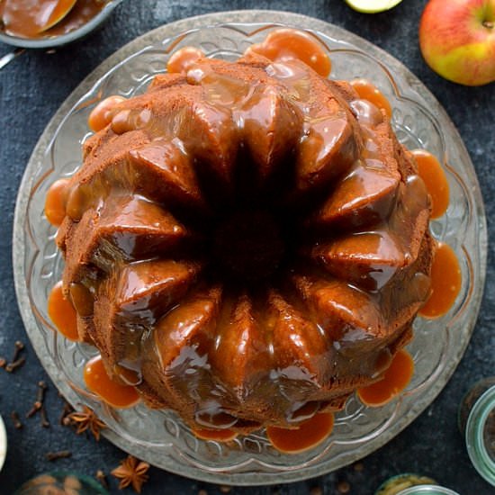 Apple Bundt Cake & Spiced Caramel