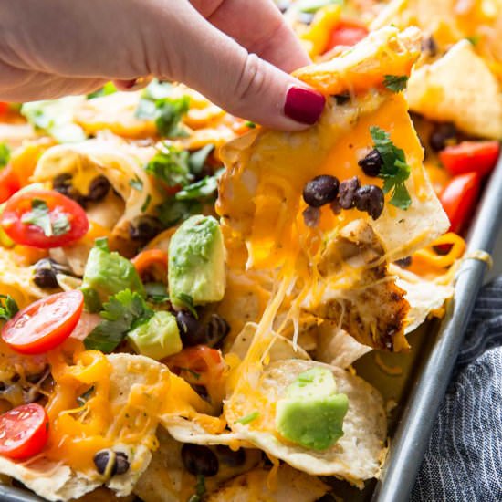 Sheet Pan Chicken Nachos